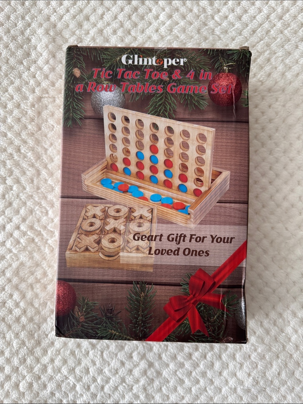 🪵 🆕Wooden Tic Tac Toe & 4-in-a-Row Game Set
